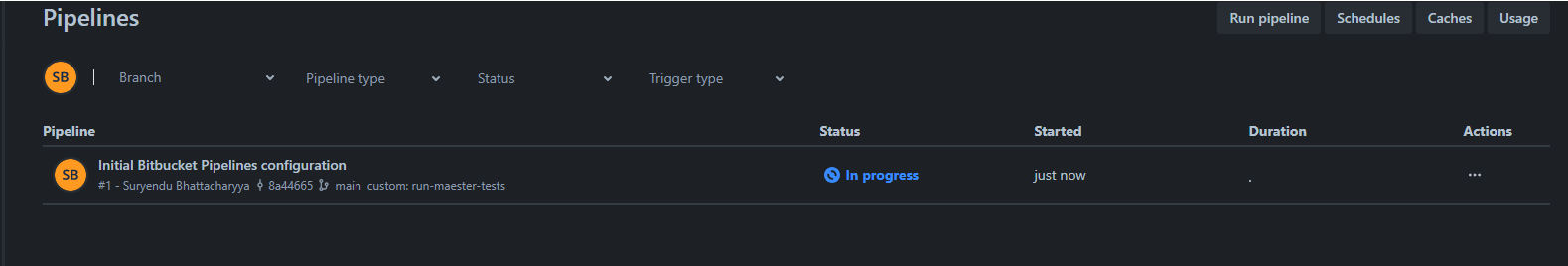 Bitbucket Pipeline in progress